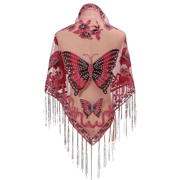 Accessories - 3363 Fringed Triangle Scarf Shawls And Wraps For Evening Dresses